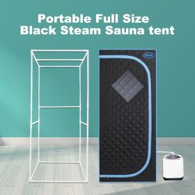 Full Size Portable Black Steam Sauna tent‚ÄìPersonal Home Spa, with Steam Generator, Remote Control, Foldable Chair