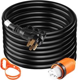 VEVOR Heavy Duty Generator Cord, 50 Feet Generator Power Cord, 50AMP ETL Listed Cord, 12000 Watts Black Cable, SS2-50R Generator Plug