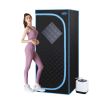 Full Size Portable Black Steam Sauna tent‚ÄìPersonal Home Spa, with Steam Generator, Remote Control, Foldable Chair