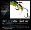 Nuguri Topwater Fishing Lures Set Whopper Plopper Bass Lures with Floating Rotating Tail Fish Bait Lures Hard Bait Hook/Fish Tackle Bait for Freshwate