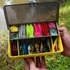 280Pcs/354Pcs Fishing bait set, water hook set for bass trout salmon, including minnow popper spoon bait, soft plastic worm bait, jig head hook